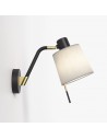 Applique Edward Wall noir mat abat-jour gris clair-putty Astro Lighting Valente Design de profil