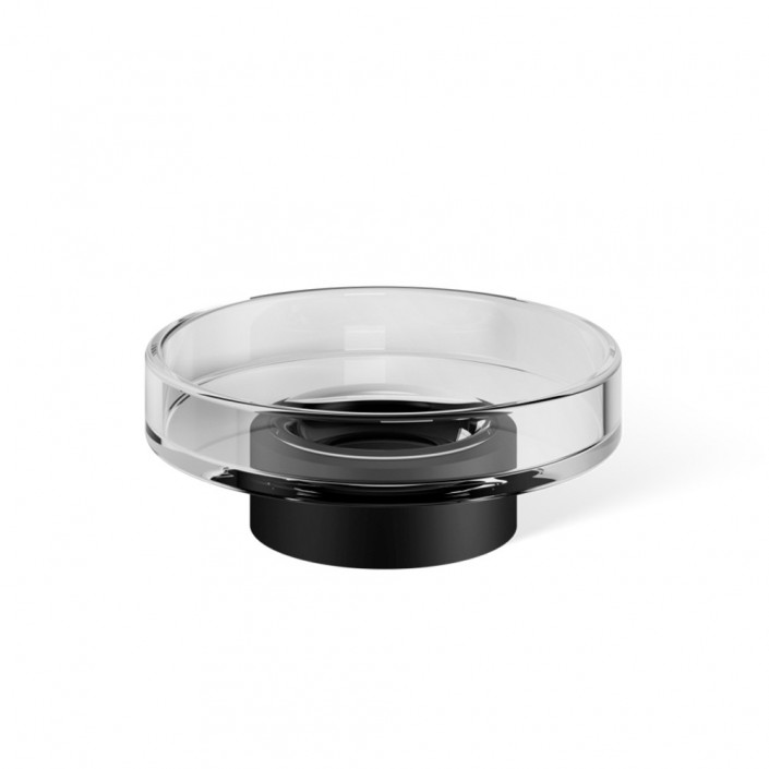 Porte-savon à poser - Century STS Kristall clair - noir mat - Decor Walther - Valentedesign.com