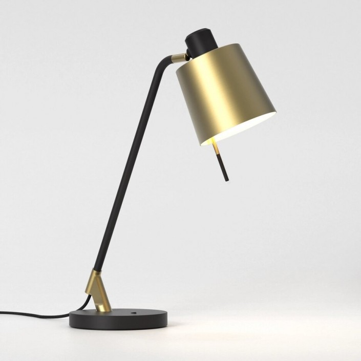 Lampe de bureau Edward Desk noir mat abat-jour or mat Astro Lighting Valente Design