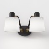 Applique Edward Twin noir mat abat-jour blanc brillant Astro Lighting Valente