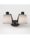 Applique Edward Twin noir mat abat-jour gris clair-putty Astro Lighting Valente de face