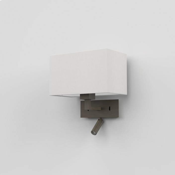 Applique Park Lane Reader LED bronze abat-jour blanc Astro Lighting Valente Design