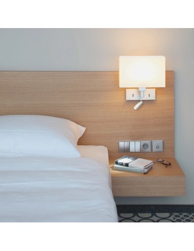 Applique Park Lane Reader LED nickel mat abat-jour blanc Astro Lighting Valente Design