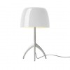 Lampe de table Lumière Grande structure aluminium abat-jour blanc Foscarini Valente Design