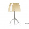 Lampe de table Lumière Grande structure aluminium abat-jour blanc chaud Foscarini Valente Design