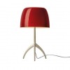 Lampe de table Lumière Grande structure champagne abat-jour cerise Foscarini Valente Design