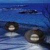 Duo de lampes à poser d'extérieur Garota marron P 01 posées sur ponton BOVER - Valente Design