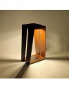 Lanterne solaire SKAAL Aluminium couleur Corten 40 cm Les Jardins Valente Design éclairé