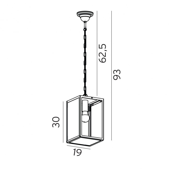 Dimension suspension Lofoten avec chaîne Norlys - Valente Design