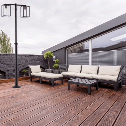 Lampadaire Lofoten noir Norlys - Valente Design mise en scène terrasse