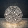 Lampe de sol Fil de Fer F aluminium naturel Catellani and Smith - Valente Design allumée