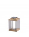 Lanterne solaire TECKINOX acier/teck Les Jardins Valente Design 36,5 cm