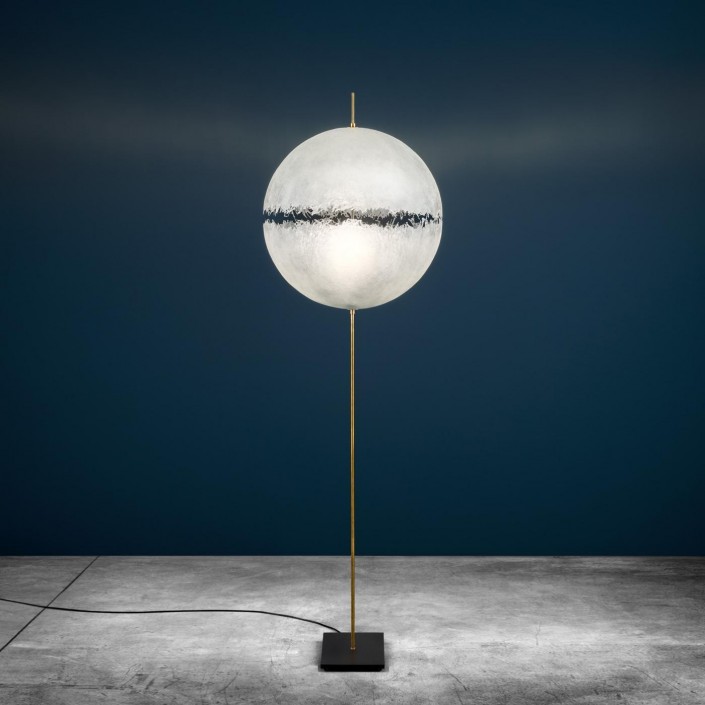 Lampadaire Postkrisi F 64 en laiton avec applique blanche Catellani & Smith - Valente Design