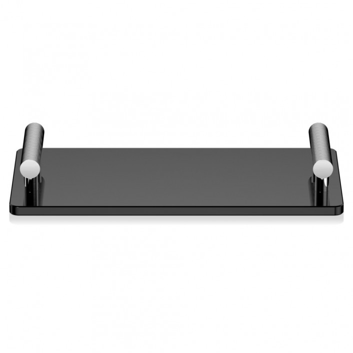 Plateau - Club TAB - chrome et noir mat - Decor Walther - Valentedesign.com
