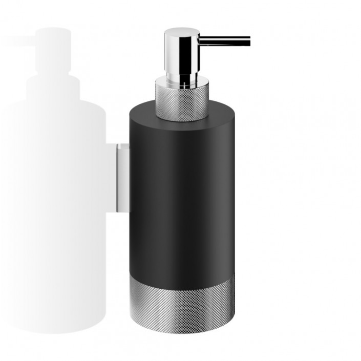 Distributeur de savon mural - Club WSP1 - chrome/noir mat - Decor Walther - Valentedesign.com