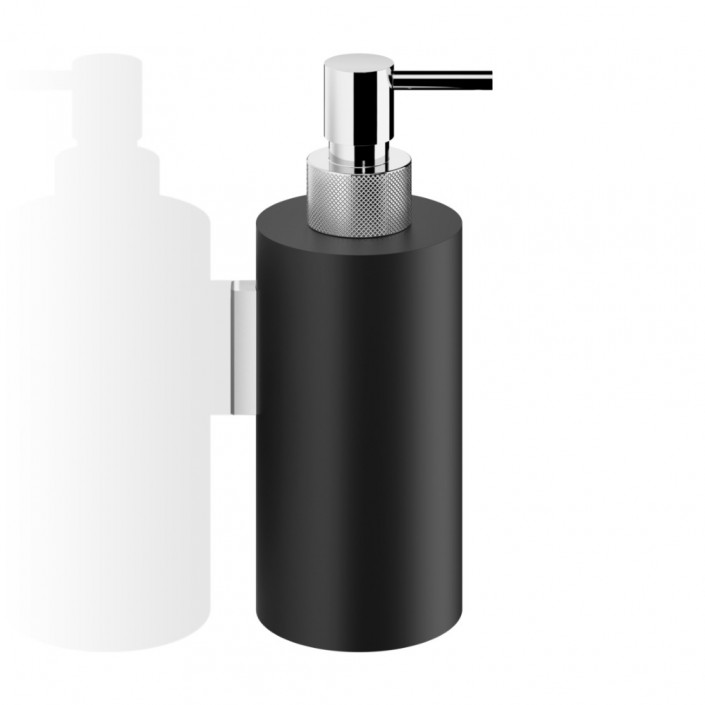 Distributeur de savon mural - Club WSP3 - chrome/noir mat - Decor Walther - Valentedesign.com