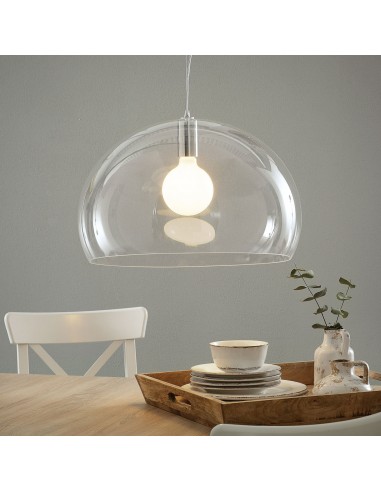 suspension Fl/y transparente kartell - Valente Design mise en scène