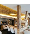 Plafonnier Luna Piena feuille or Catellani and Smith - Valente Design mise en scène restaurant