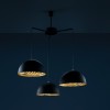 Suspension Stchu-Moon 02 Chandelier feuille or Catellani and Smith - Valente Design allumée