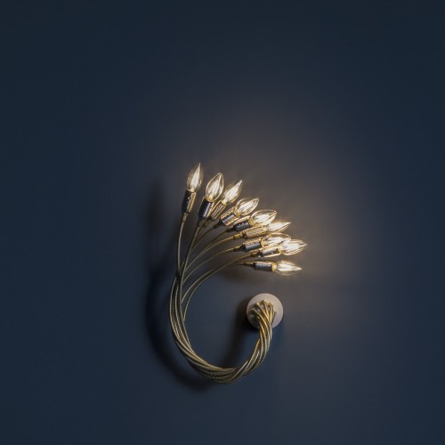 Applique Turciu 9 nickel Catellani and Smith - Valente Design allumée