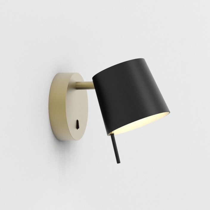 Applique Miura Wall or mat abat-jour noir mat Astro Lighting Valente de profil