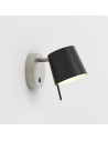 Applique Miura Wall nickel mat abat-jour noir mat Astro Lighting Valente de profil