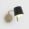 Applique Miura Swing Arm or mat abat-jour noir mat Astro Lighting Valente