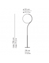 Dimension lampadaire Poise Kundalini - Valente Design
