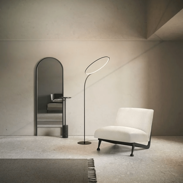 Lampadaire Poise Kundalini - Valente Design mise en scène salon