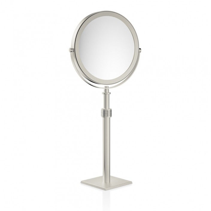 Miroir à poser grossissant CUBE SP 15/V - nickel satiné - Decor Walther - Valentedesign.com