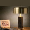 Lampe de table Mirasol marbre noir Lucide - Valente Design allumée mise en scène