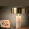 Lampe de table Mirasol marbre blanc Lucide - Valente Design allumée mise en scène