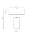 Dimension lampe de table Mirasol Lucide - Valente Design