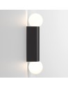 Applique Ortona Twin noir mat Astro Lighting Valente Design allumée de profil
