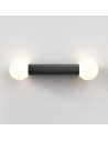Applique Ortona Twin noir mat Astro Lighting Valente Design allumée et posée à l'horizontale