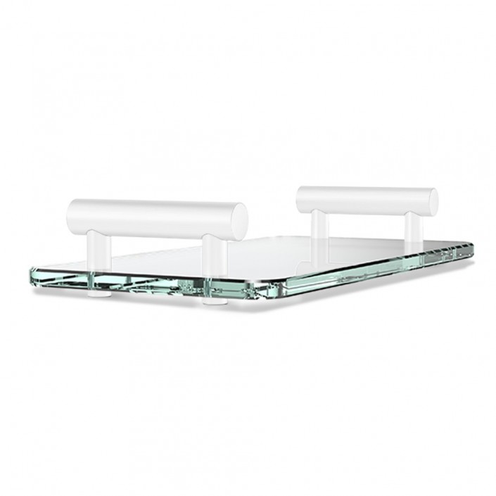 Plateau Bar TAB - verre clair - blanc mat - Decor Walther - Valentedesign.com