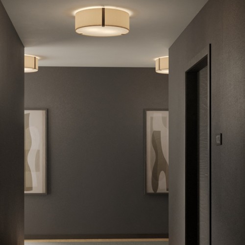 Plafonnier Salina 400 gris clair - putty Astro Lighting Valente Design mise en scène allumé