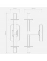 Dimension applique Tacoma Twin  sans abat-jour Astro Lighting Valente Design