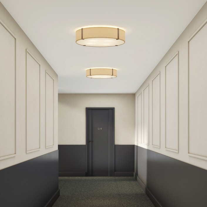 Plafonnier Elba ceiling round 600 mastic Astro Lighting Valente Design éclairé mise en scène