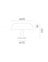Dimension lampe de table Nessino Artemide - Valente Design