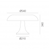 Dimension lampe de table Nesso Artemide - Valente Design