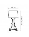 Dimension lampe de table Bourgie White and Gold Kartell - Valente Design