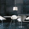 Suspension Gè Métalisée blanc doré Kartell - Valente Design - mise en scène salle à manger