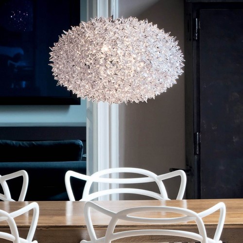 Bloom Hanging Medium cristal Kartell - Valente Design - mise en scène