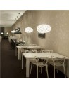 Bloom Hanging Medium cristal Kartell - Valente Design - mise en scène restaurant