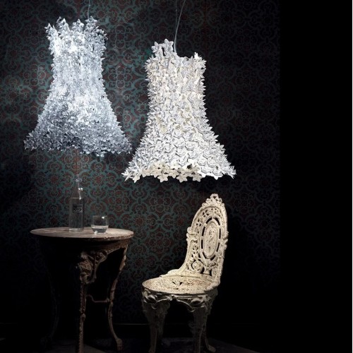 Suspensions Bloom Hanging cristal et blanc Kartell - Valente Design