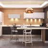 suspension fly metalisee cuivre Kartell - Valente design - mise en scène cuisine