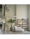 Lampadaire K-LUX structure grise abat-jour jaune clair Kartell - Valente Design - mise en scène salon