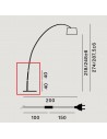 Dimension du lampadaire Twiggy avec 1  kit de polongation - Foscarini - Valente Design