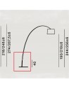 Dimension du lampadaire Twiggy avec 2 kits de polongation - Foscarini - Valente Design